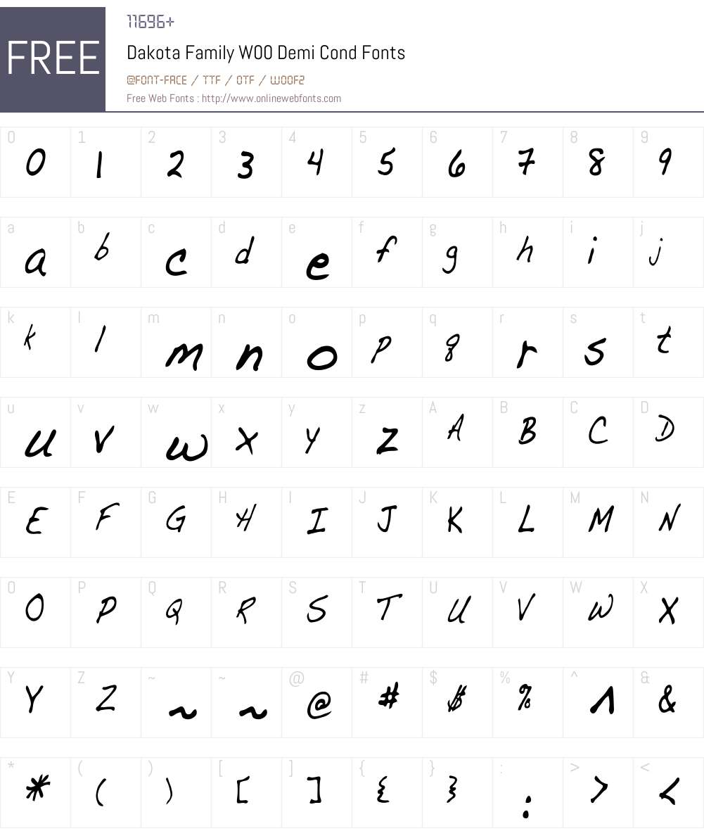 DakotaFamilyW00-DemiCond Font Screenshots