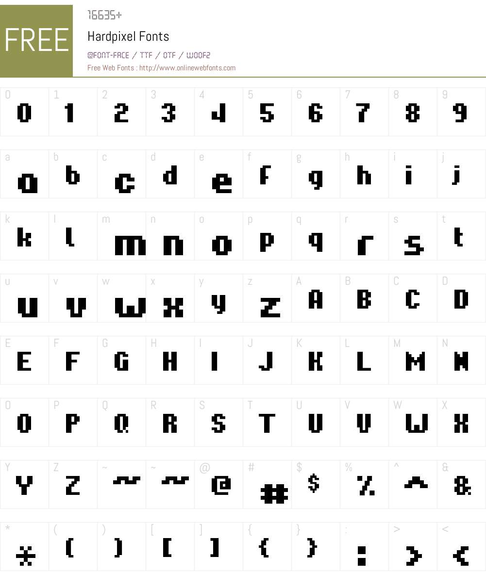 Hardpixel Font Screenshots