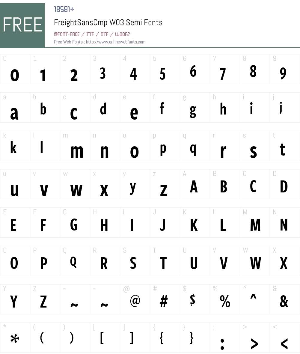 Freight Sans Compressed Font Screenshots