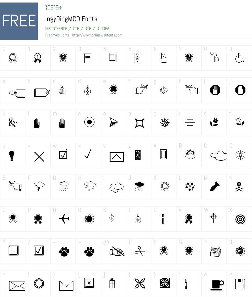 IngyDingMCD Font Screenshots