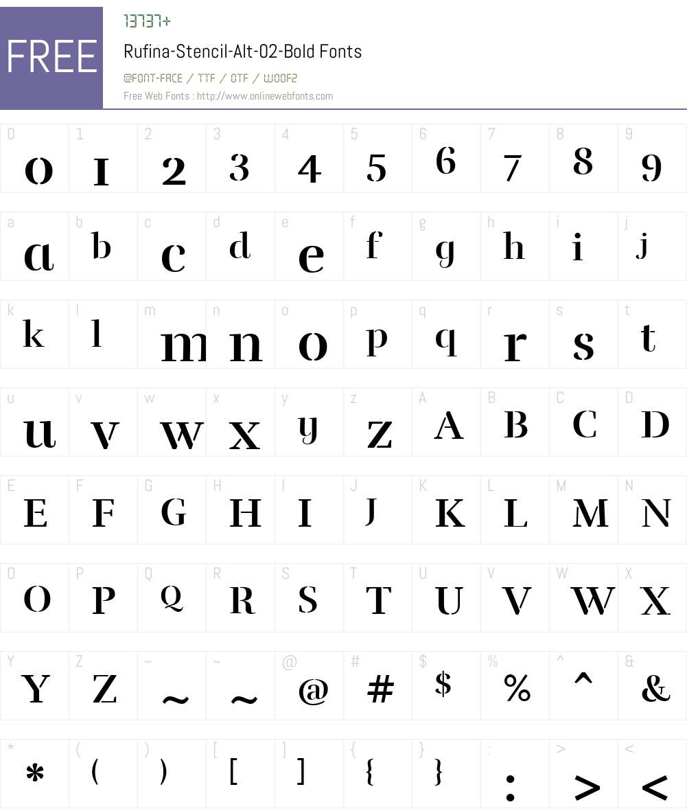 Rufina-Stencil-Alt-02-Bold Font Screenshots