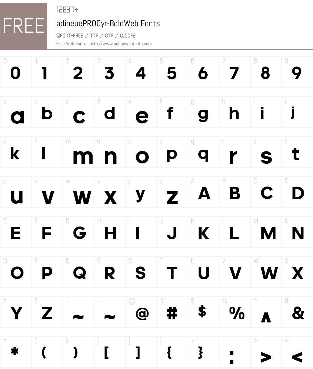 adineue PRO Cyr Bold Web Font Screenshots