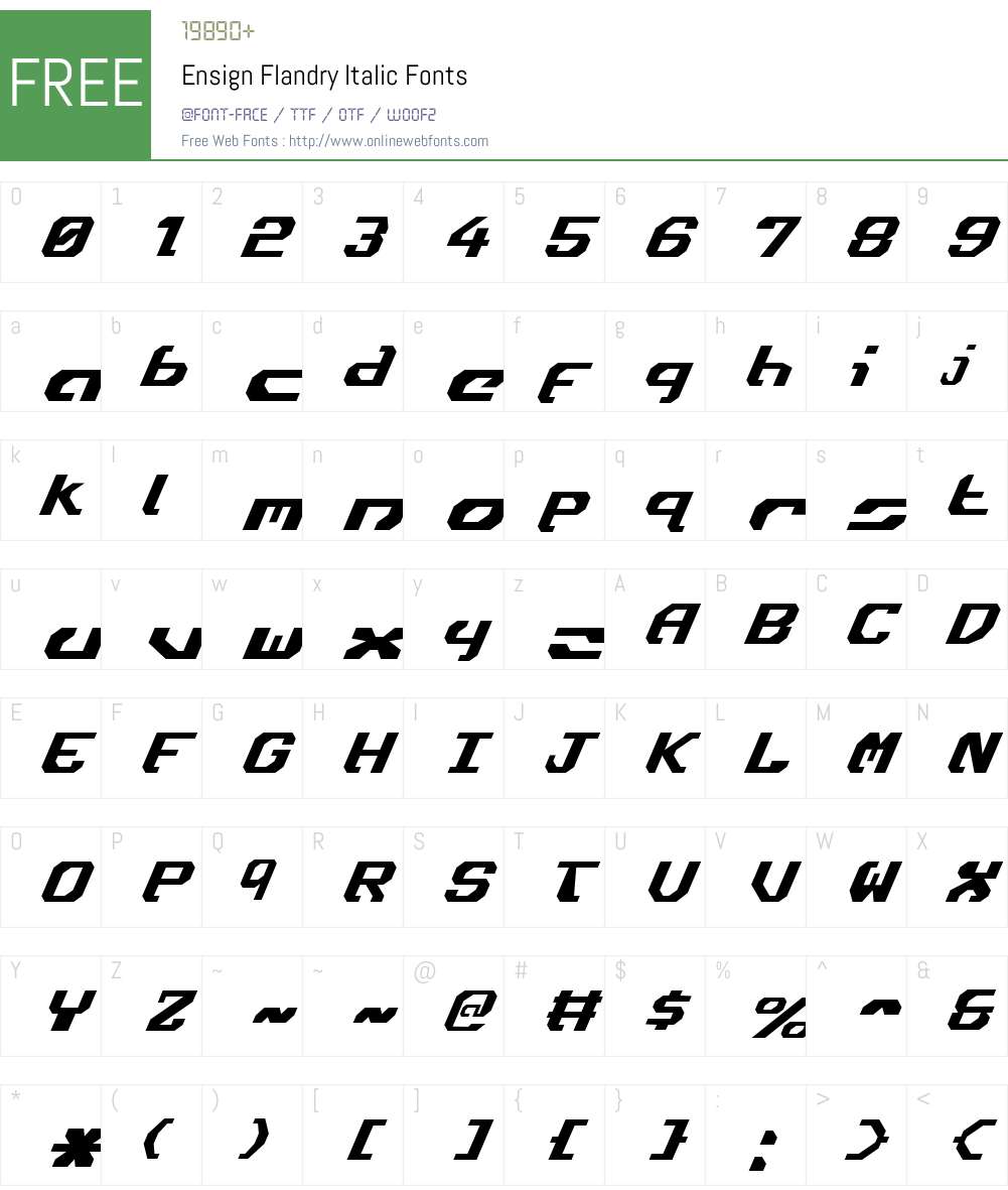 Ensign Flandry Italic Font Screenshots
