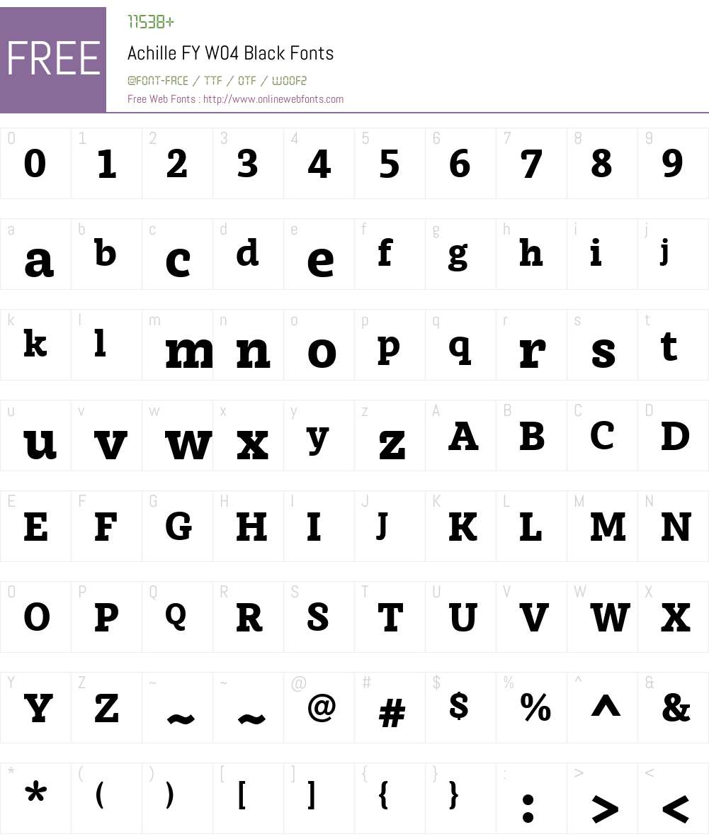 Achille FY Font Screenshots