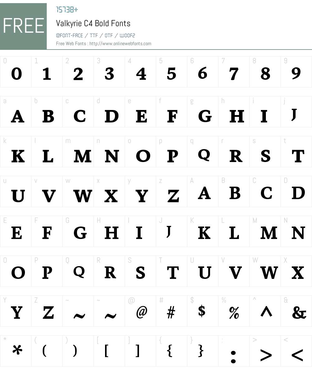 Valkyrie C4 Font Screenshots