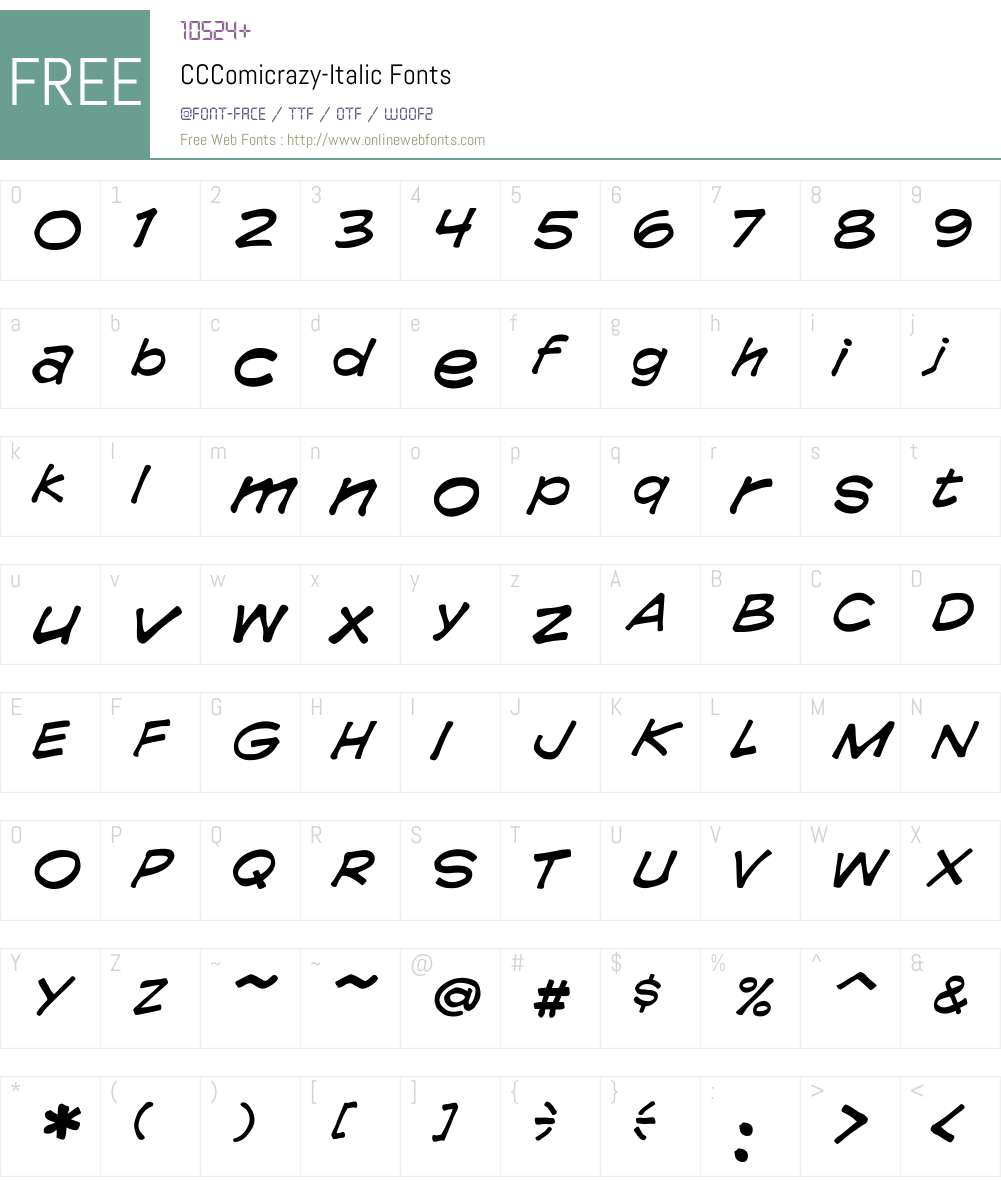 CCComicrazy Font Screenshots