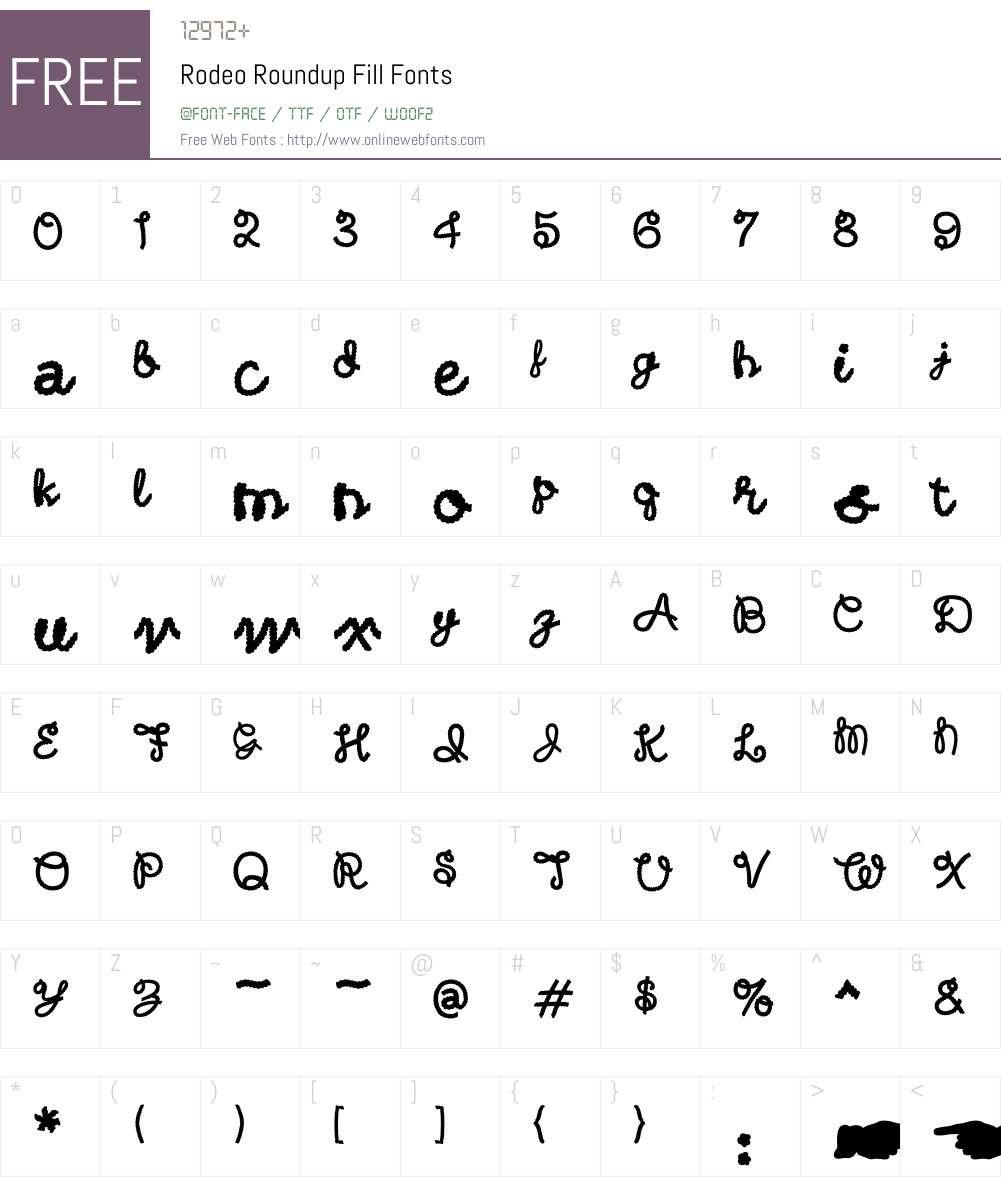 Rodeo Roundup Fill Font Screenshots
