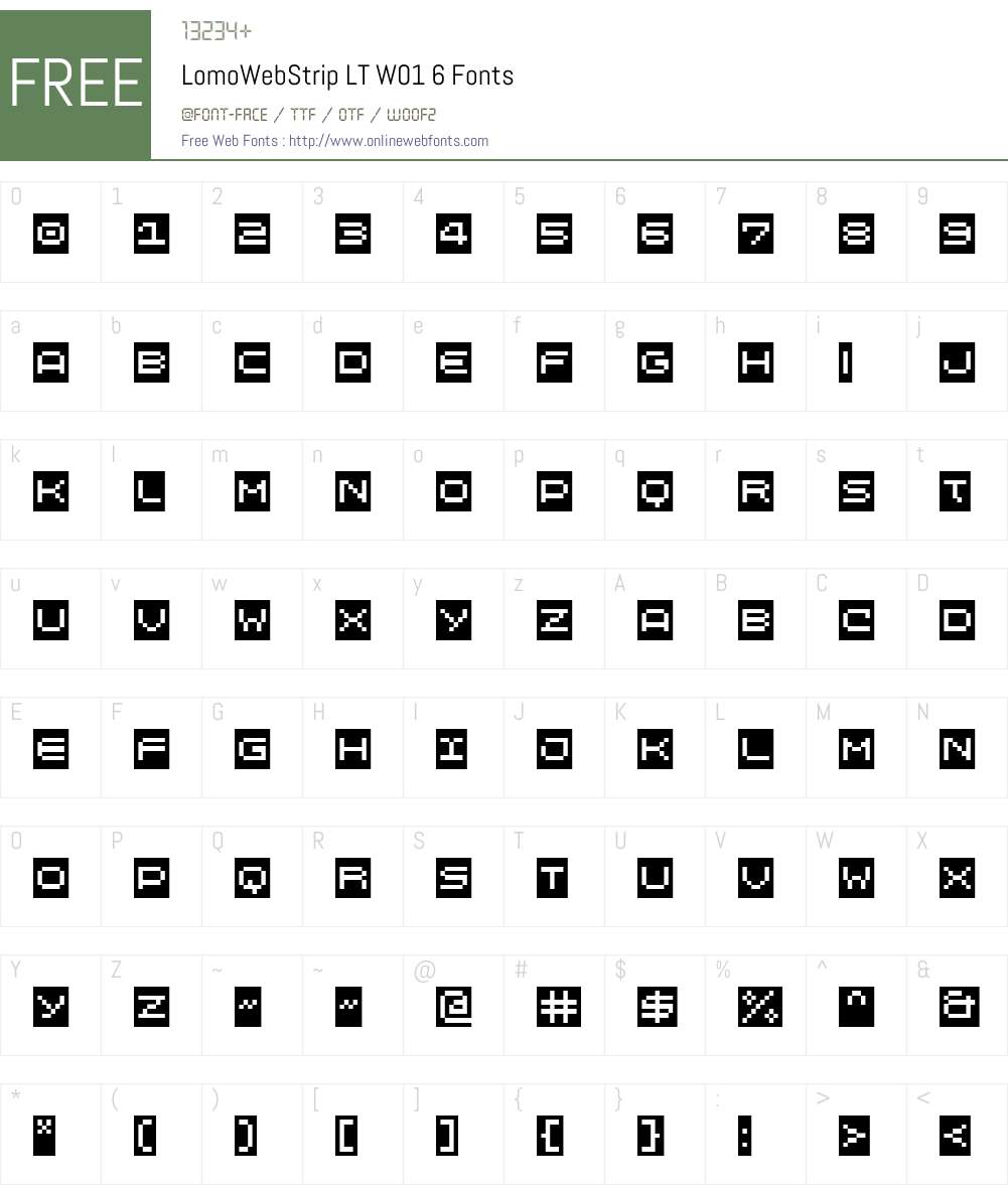 LomoWebStripLTW01-6 Font Screenshots