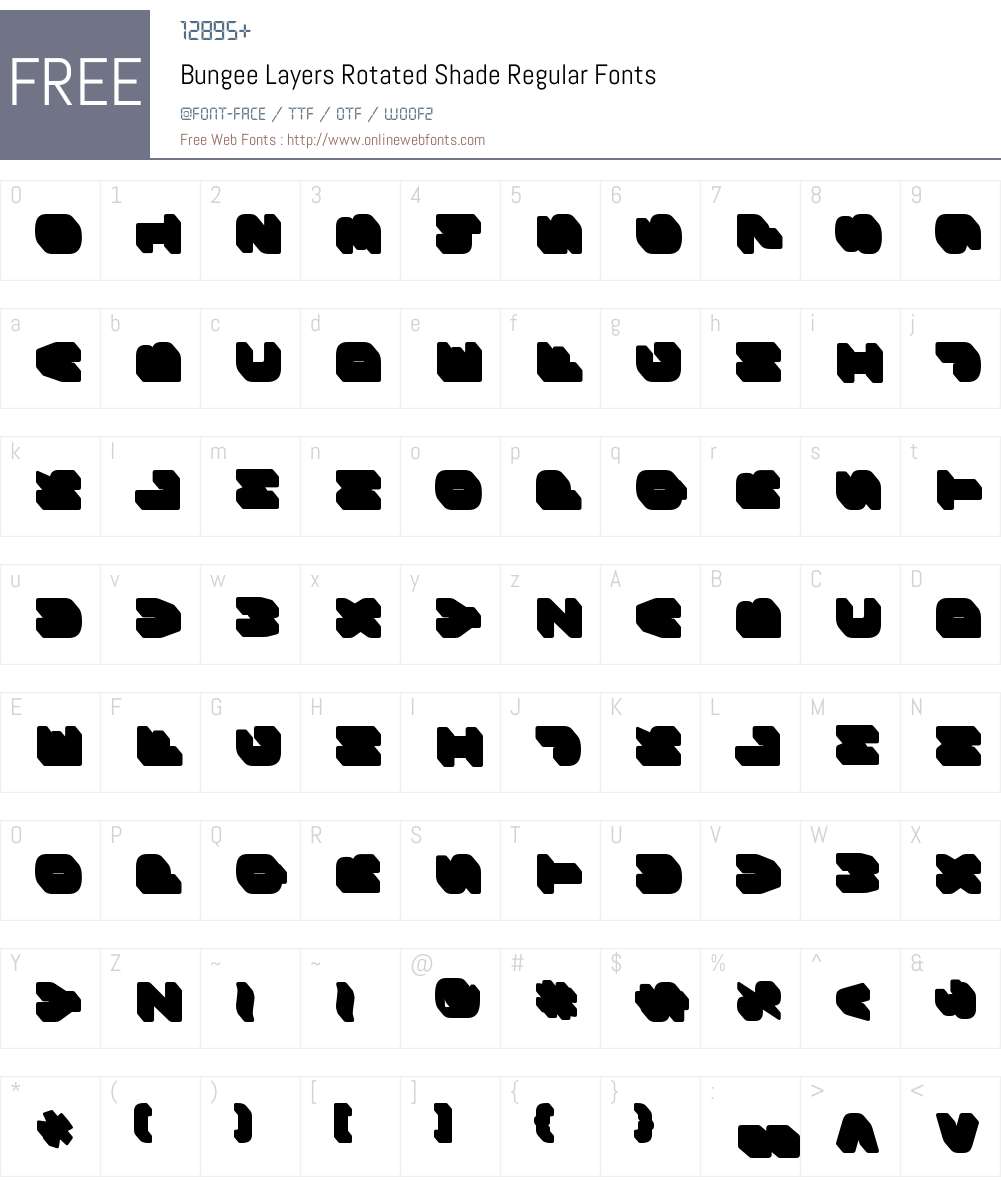 Bungee Layers Rotated Shade Font Screenshots