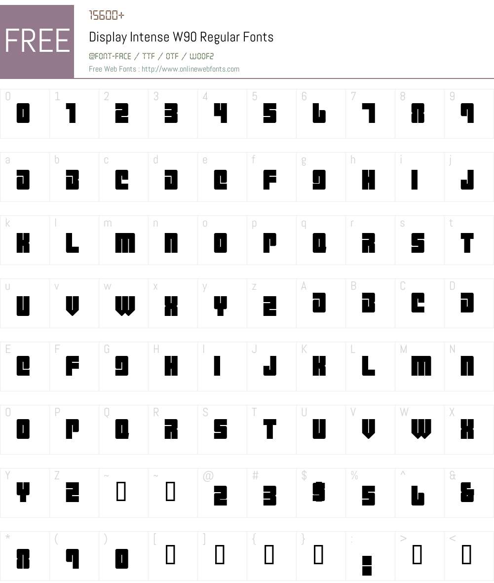Display Intense Font Screenshots