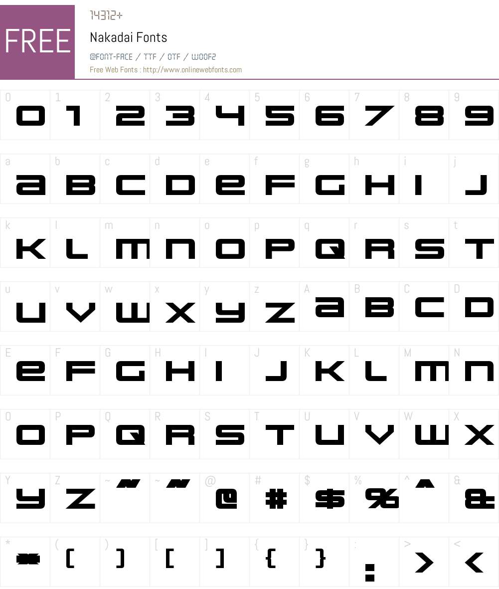 Nakadai Font Screenshots