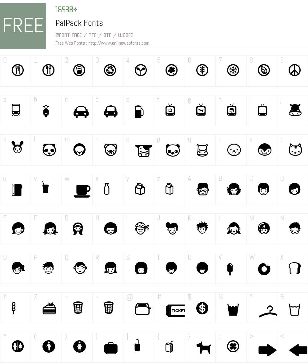 PalPack Font Screenshots