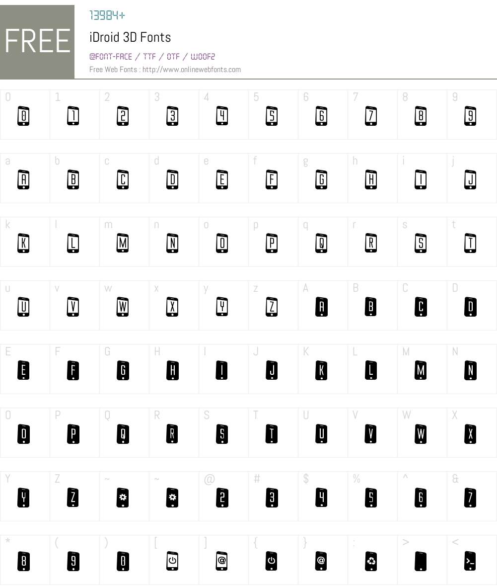 iDroid 3D Font Screenshots