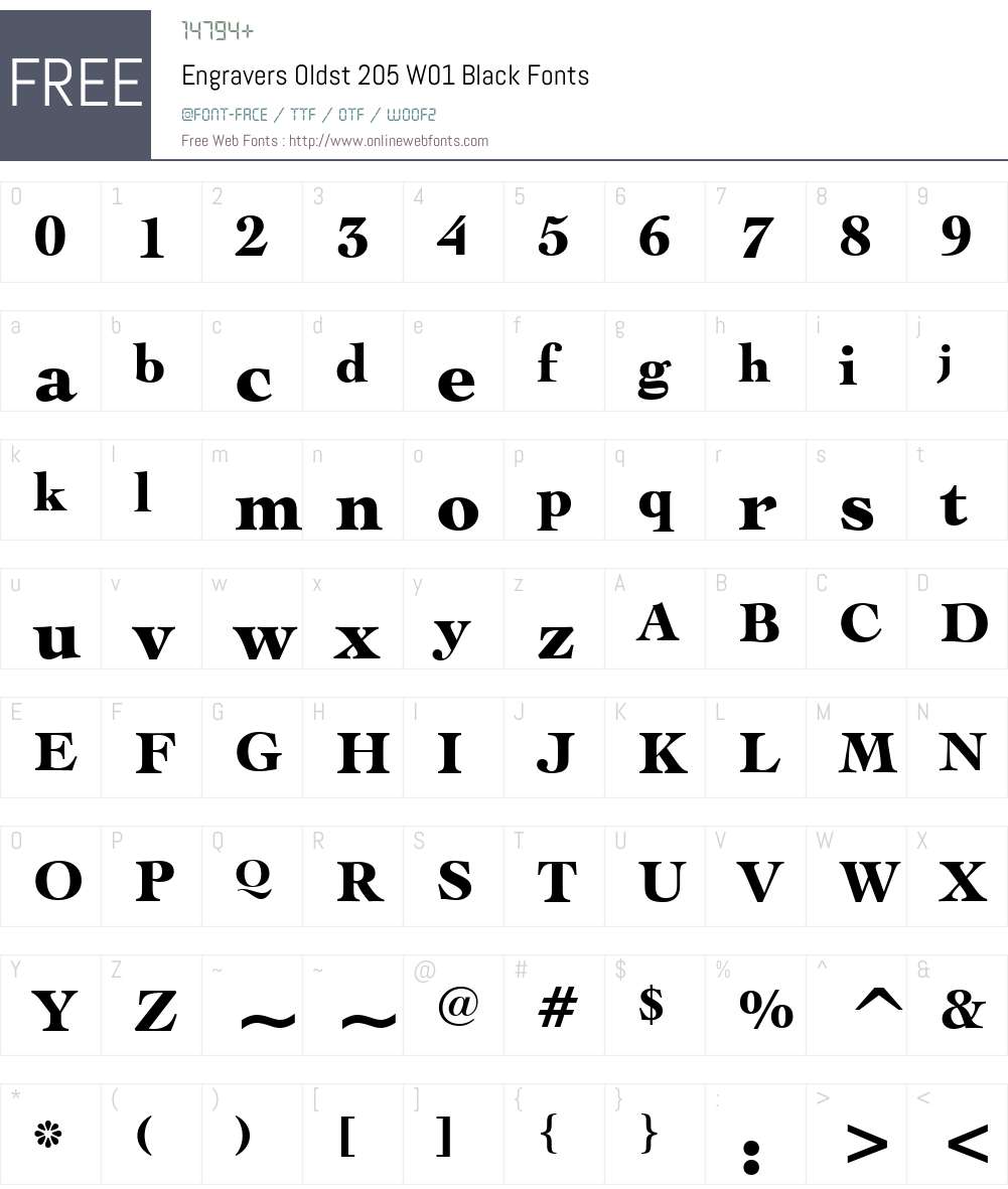 EngraversOldst205W01-Black Font Screenshots