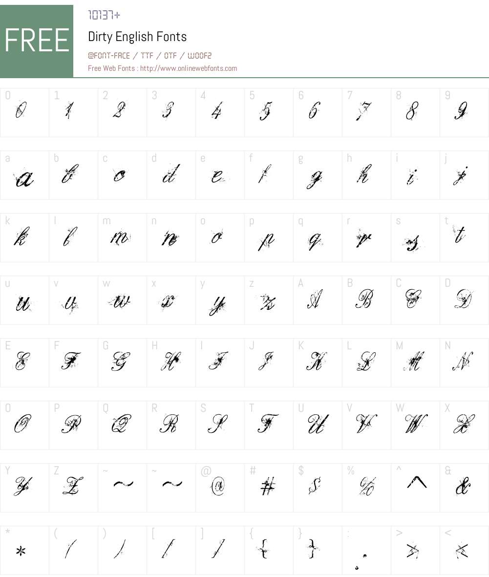 Dirty English Font Screenshots