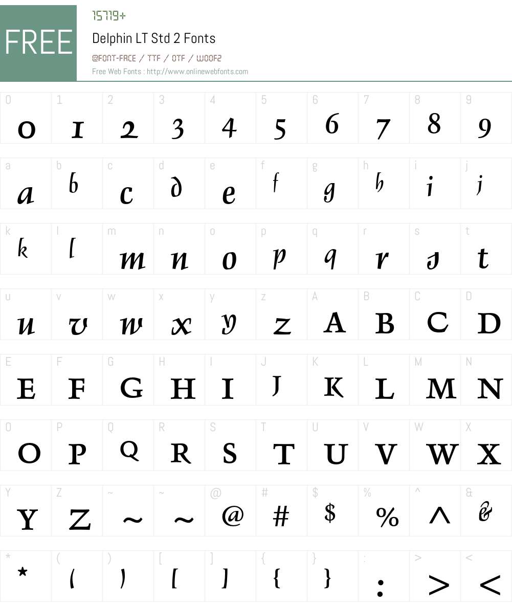 Delphin LT Std Font Screenshots