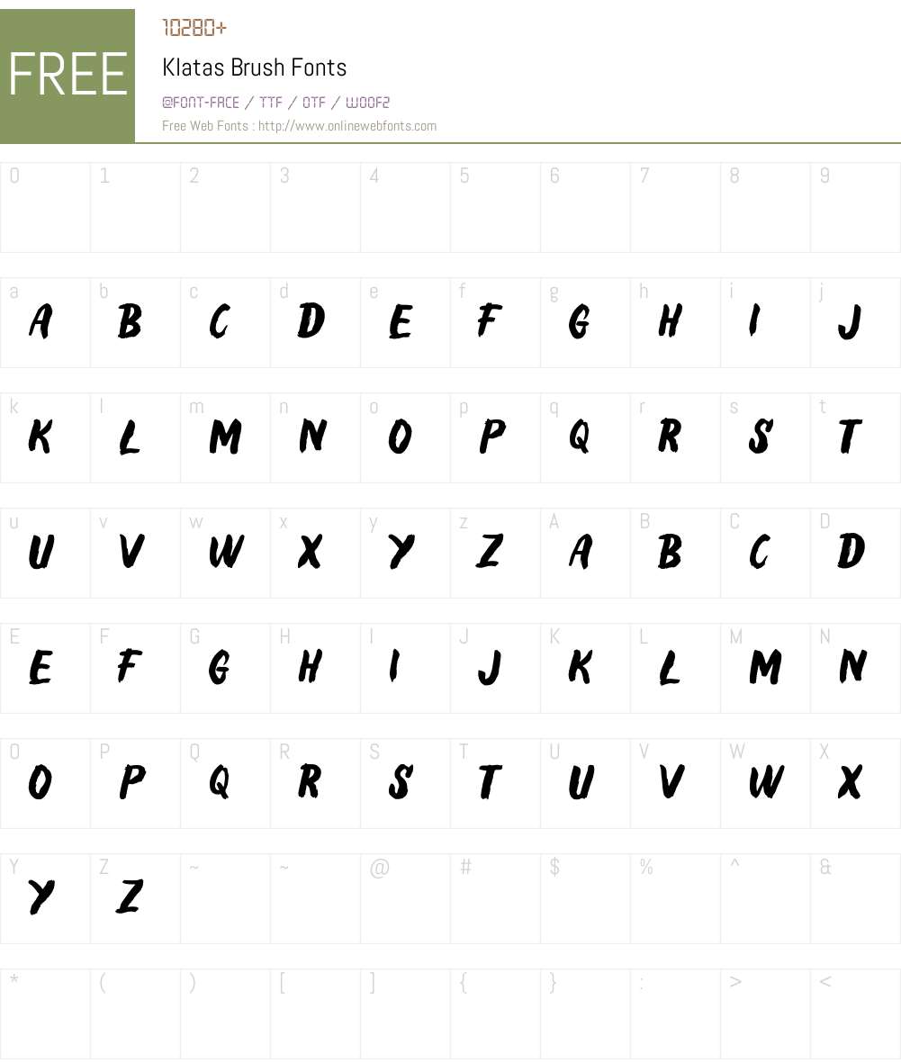 Klatas Font Screenshots