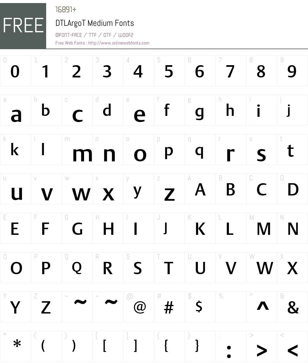 DTL Argo Font Screenshots