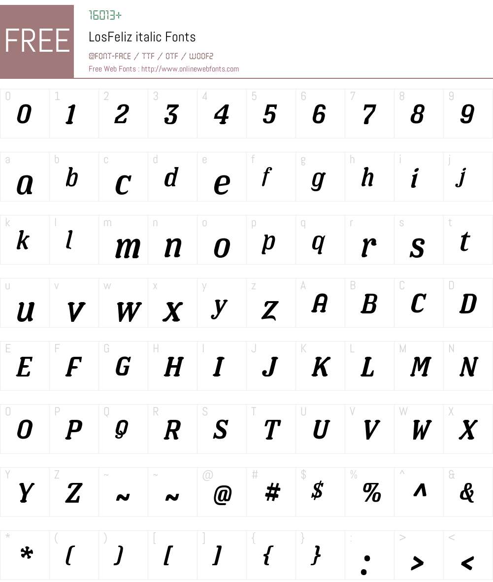 LosFeliz italic Font Screenshots