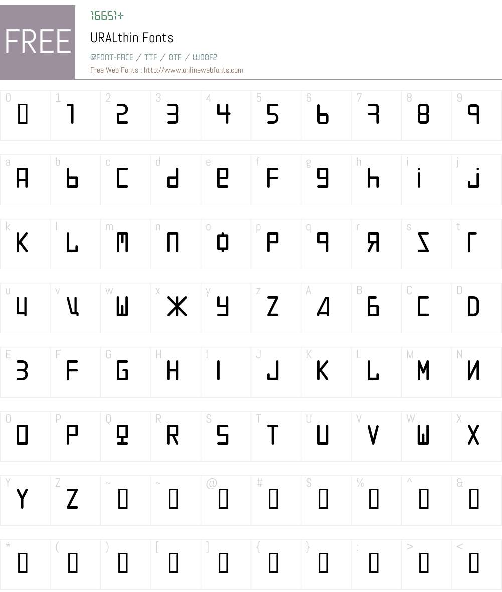 URALthin Font Screenshots