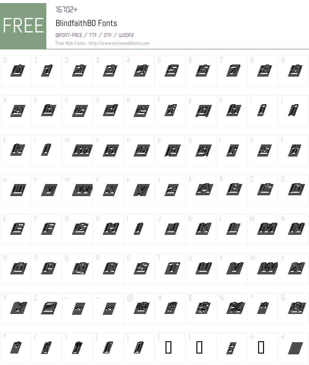 BlindfaithBO Font Screenshots