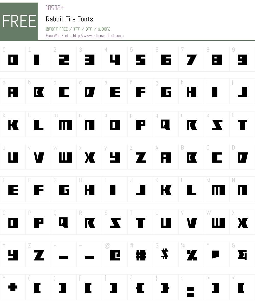 Rabbit Fire Font Screenshots