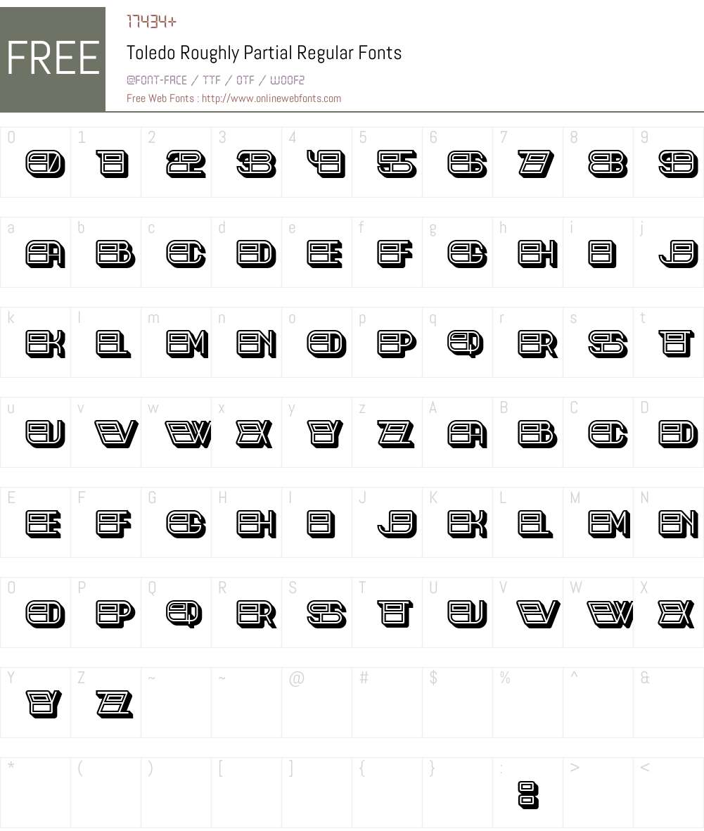 Toledo Roughly Partial Font Screenshots