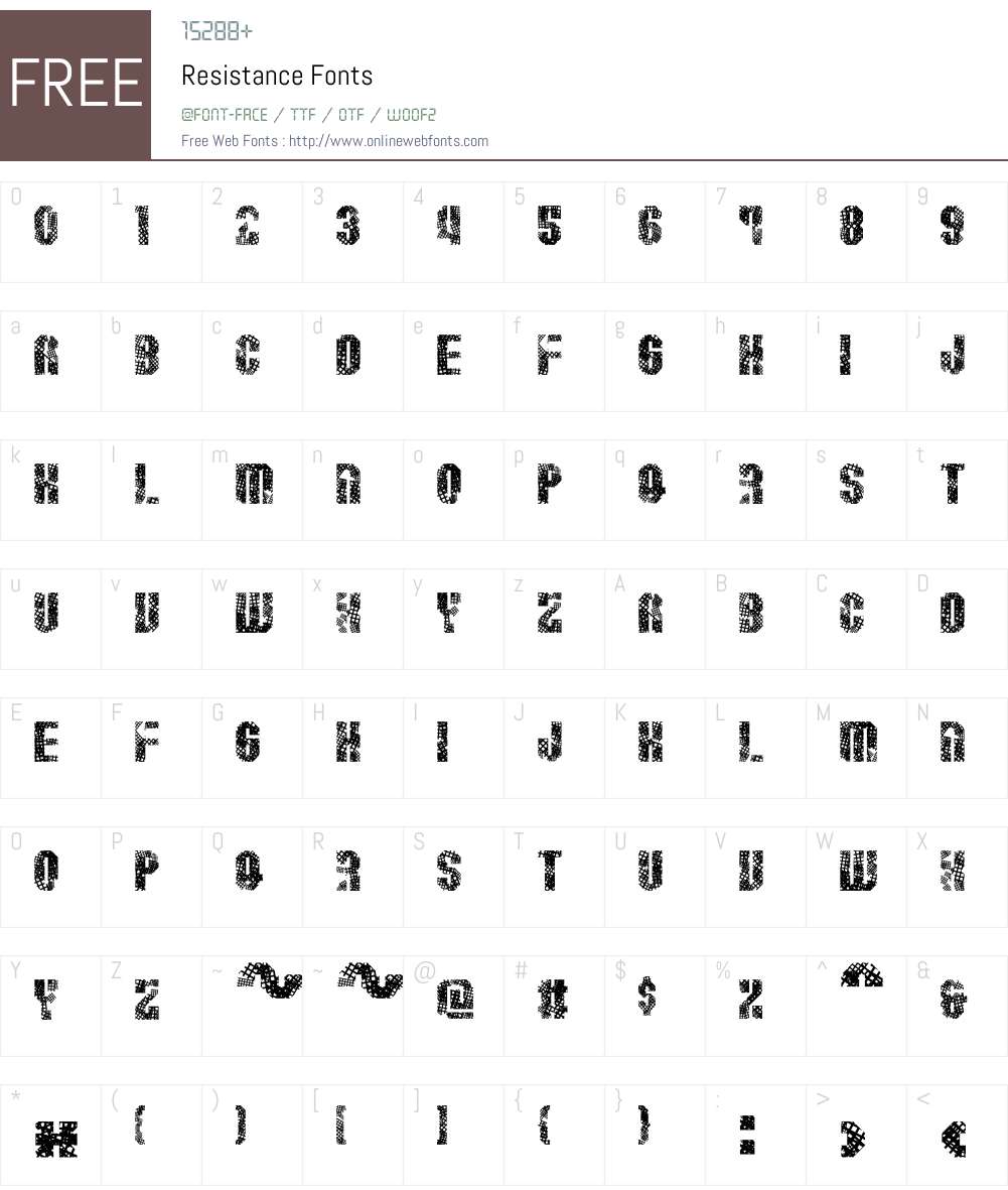 Resistance Font Screenshots