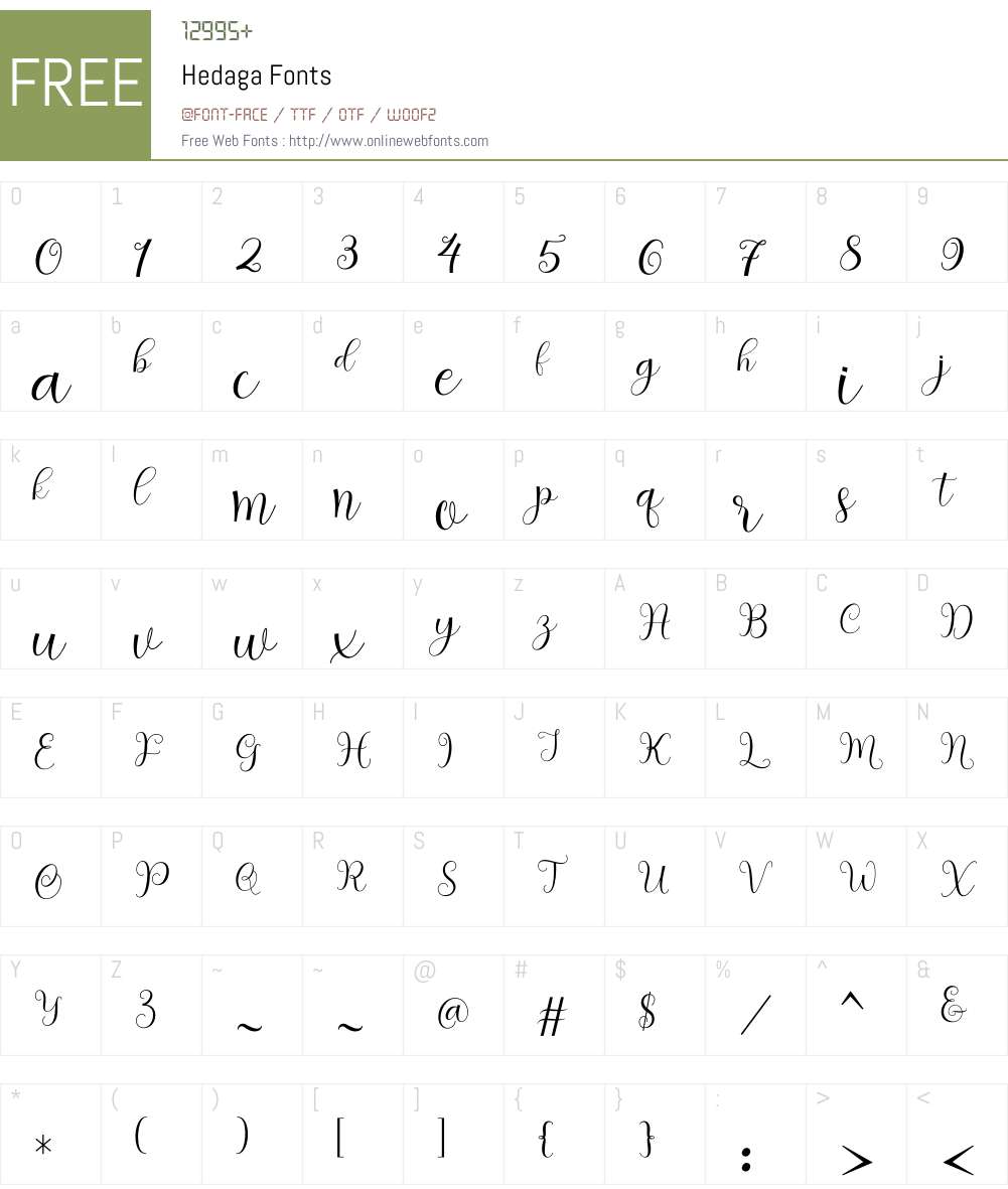 Hedaga Font Screenshots