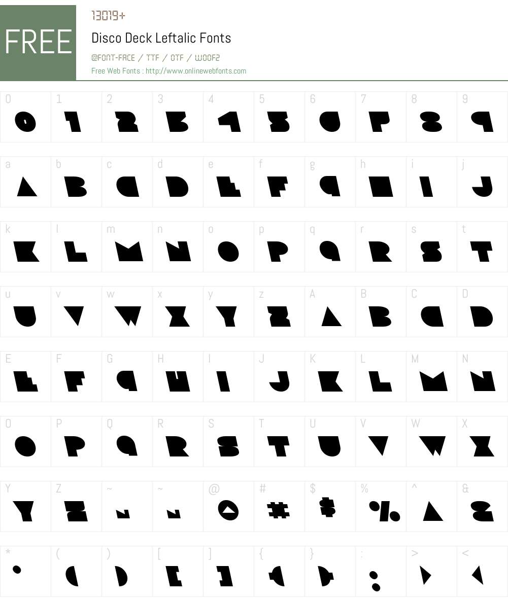 Disco Deck Leftalic Font Screenshots
