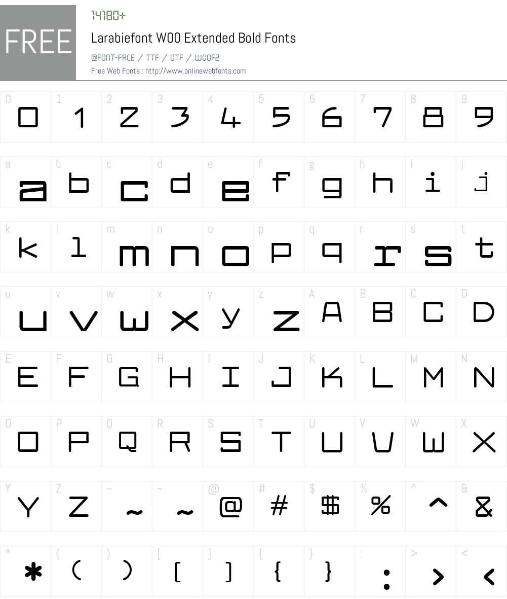 LarabiefontW00-ExtBold Font Screenshots