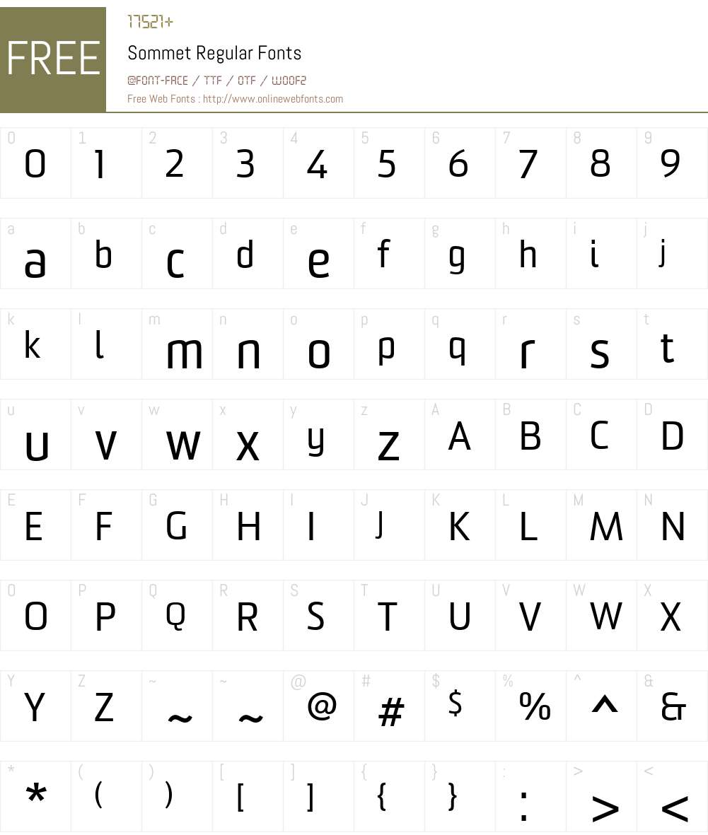 SommetRegular Font Screenshots
