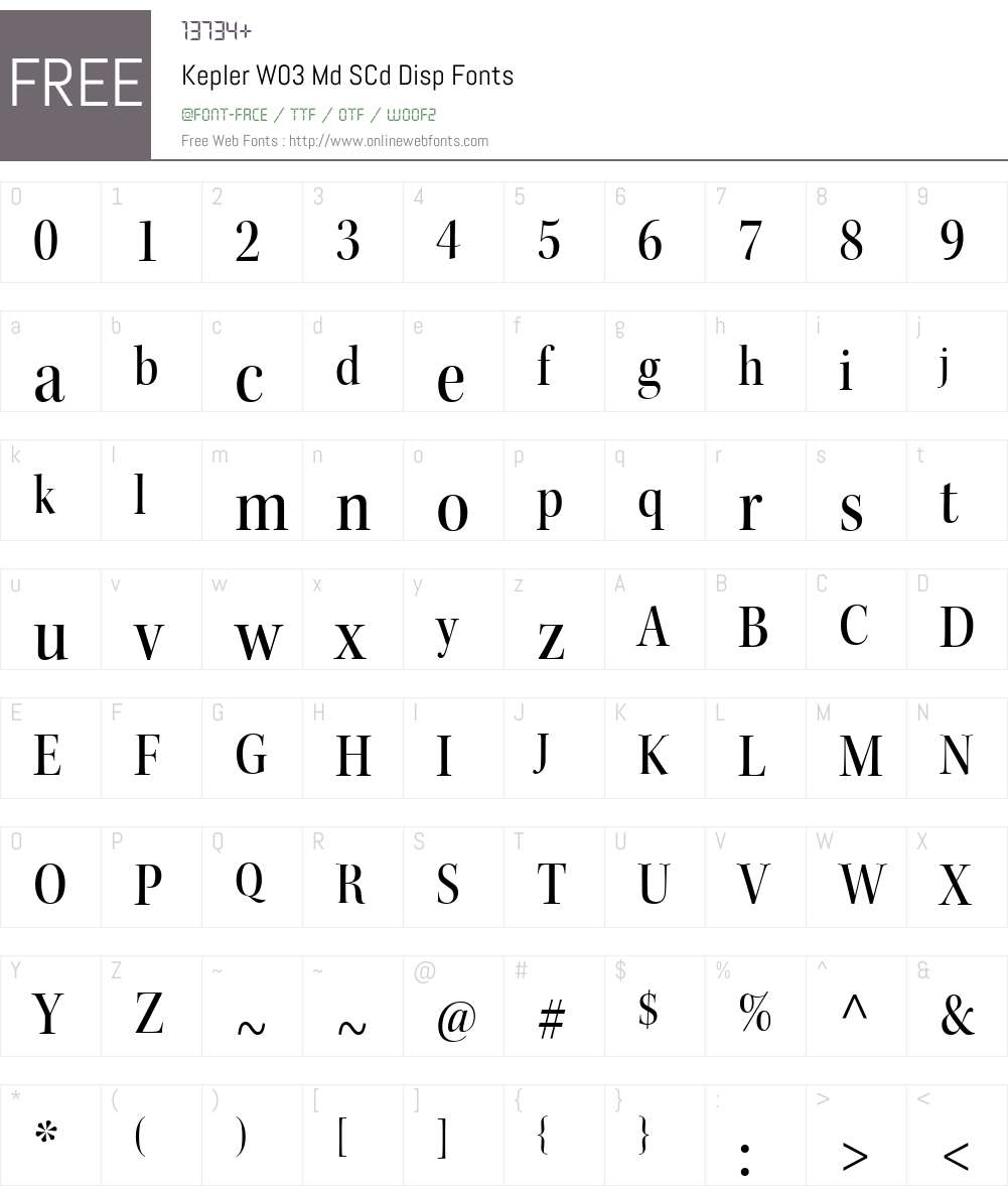 KeplerW03-MdSCdDisp Font Screenshots