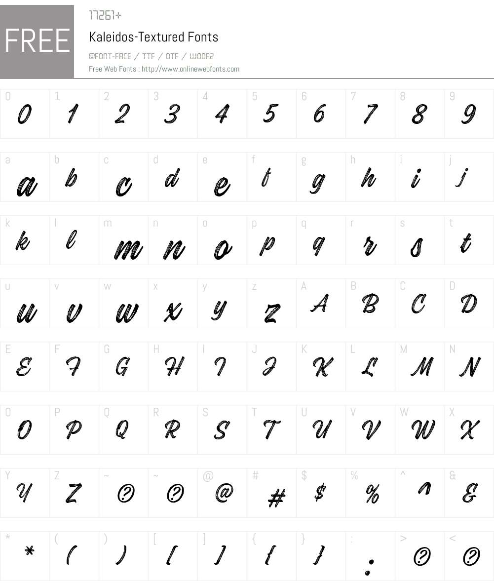 Kaleidos-Textured Font Screenshots