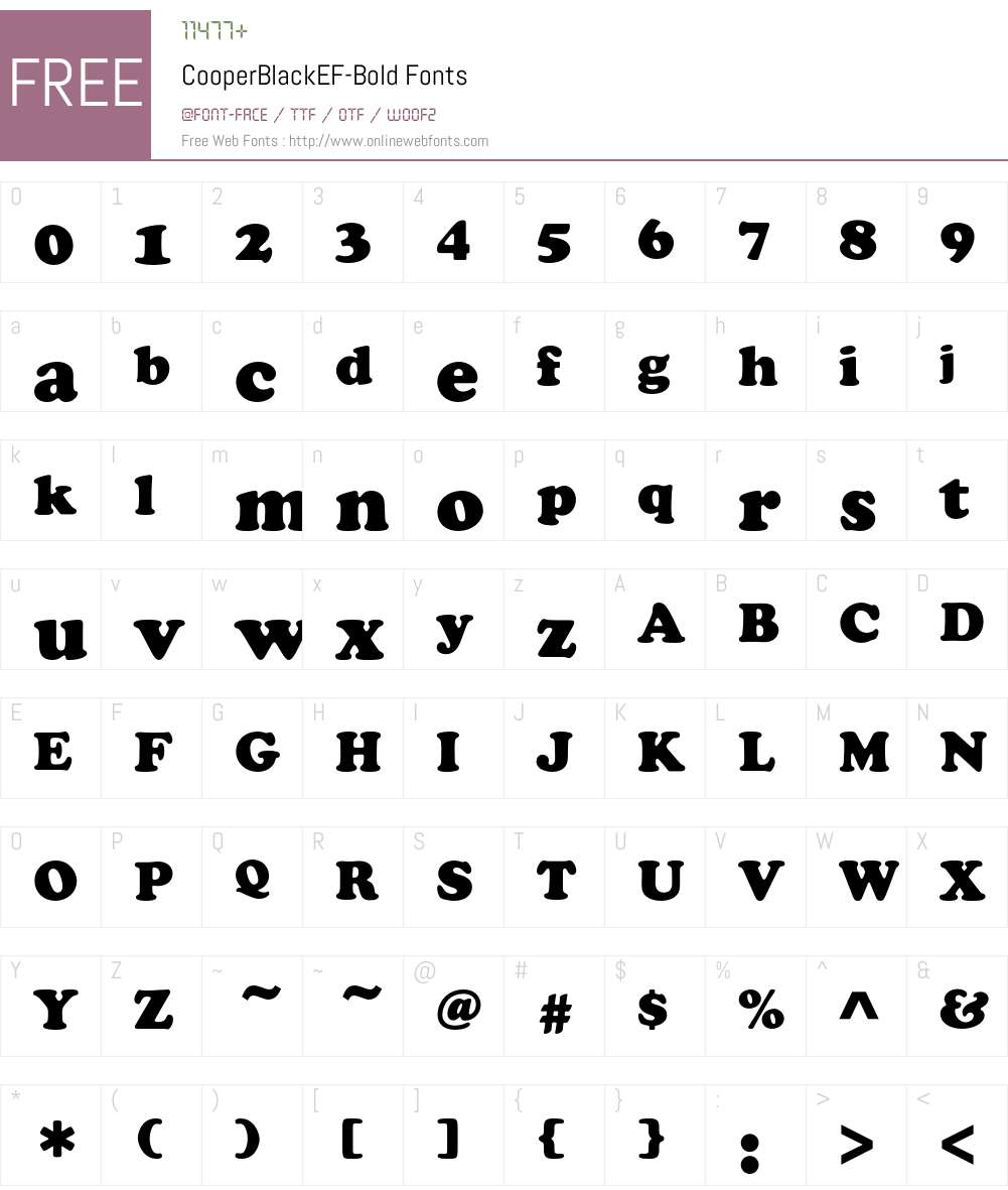 CooperBlackEF-Bold Font Screenshots