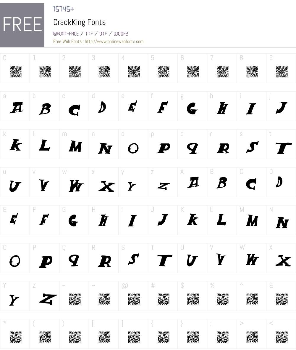 CrackKing Font Screenshots