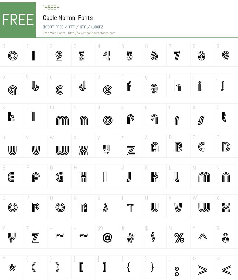 Cable Font Screenshots