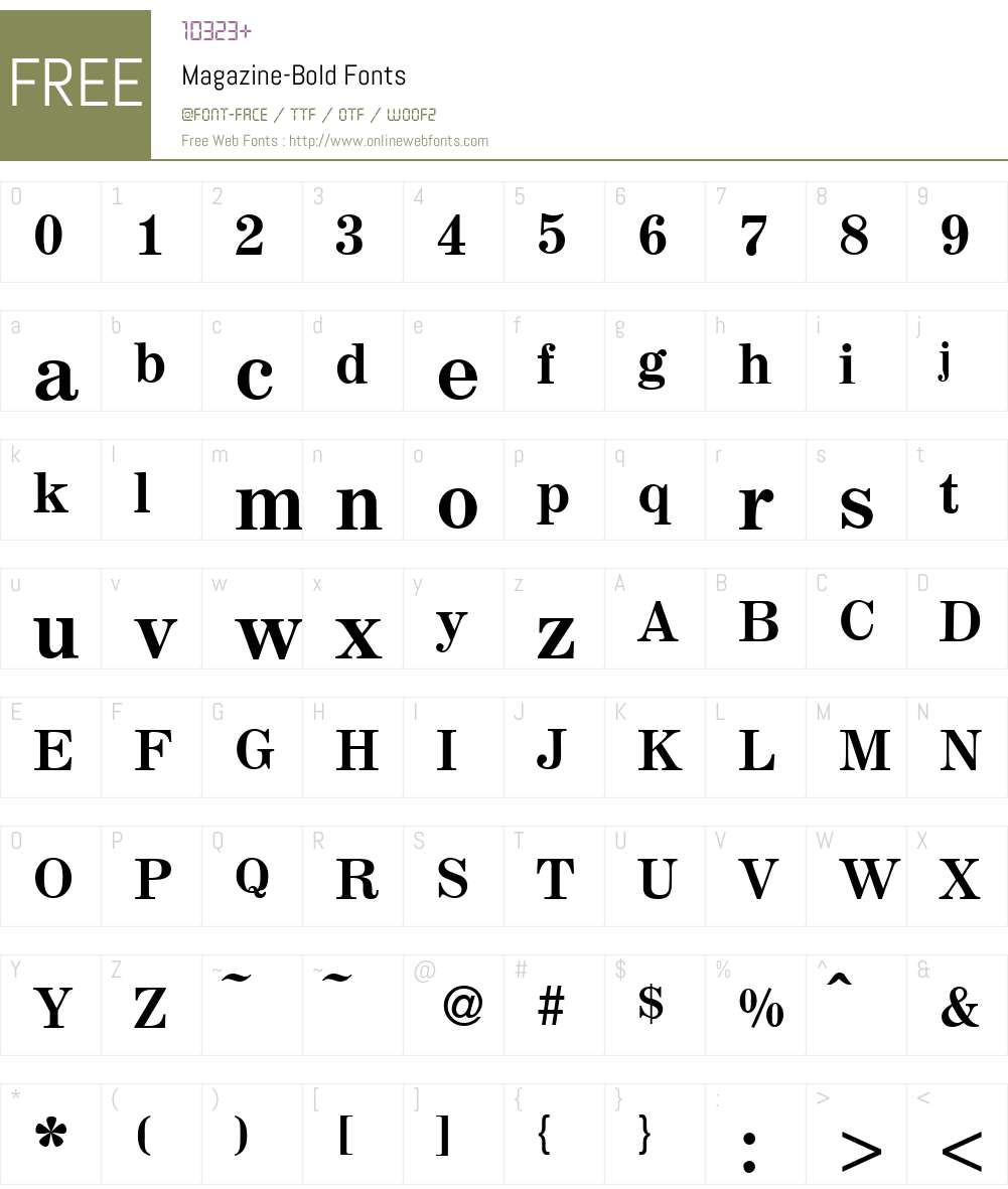 Magazine Font Screenshots