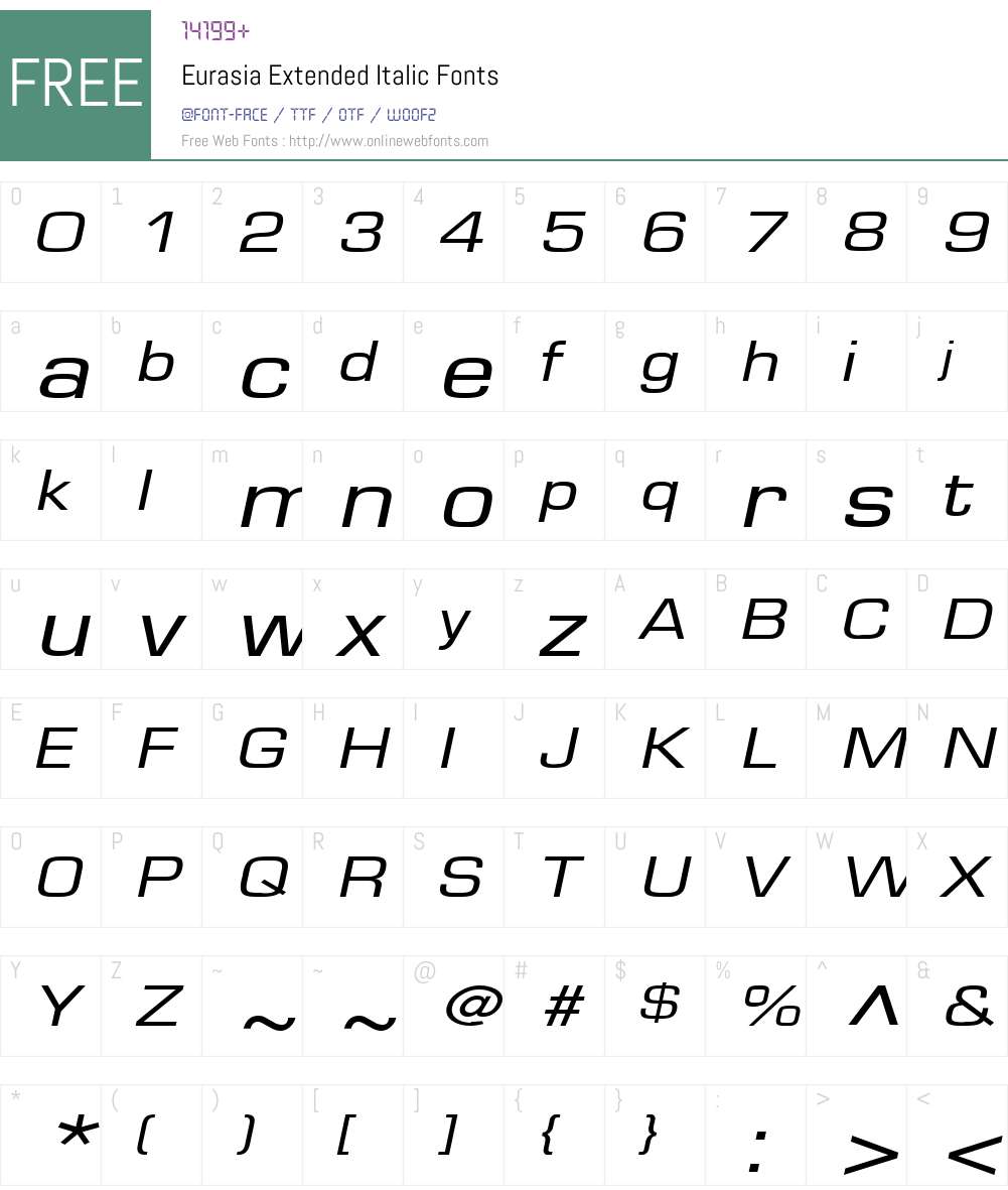 Eurasia Extended Font Screenshots