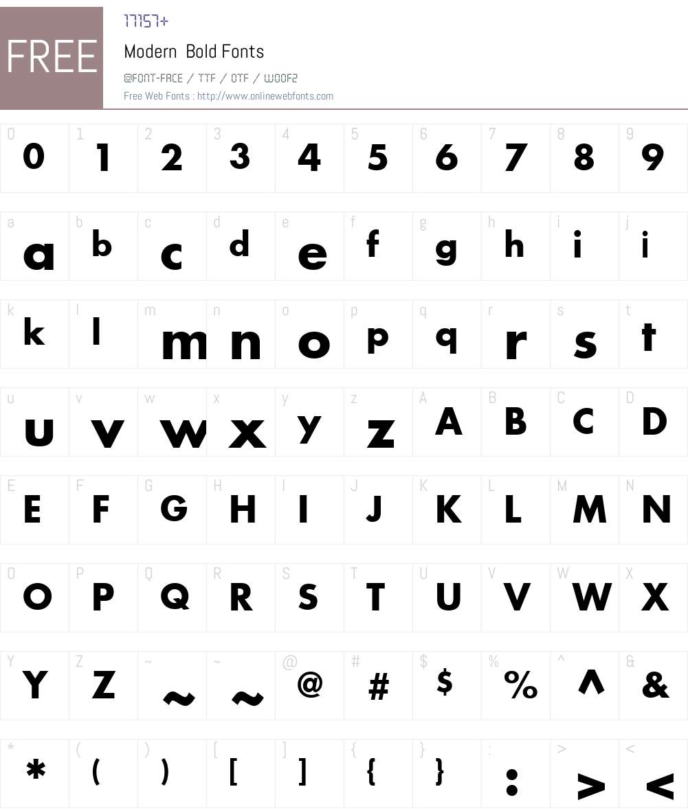 Modern Font Screenshots