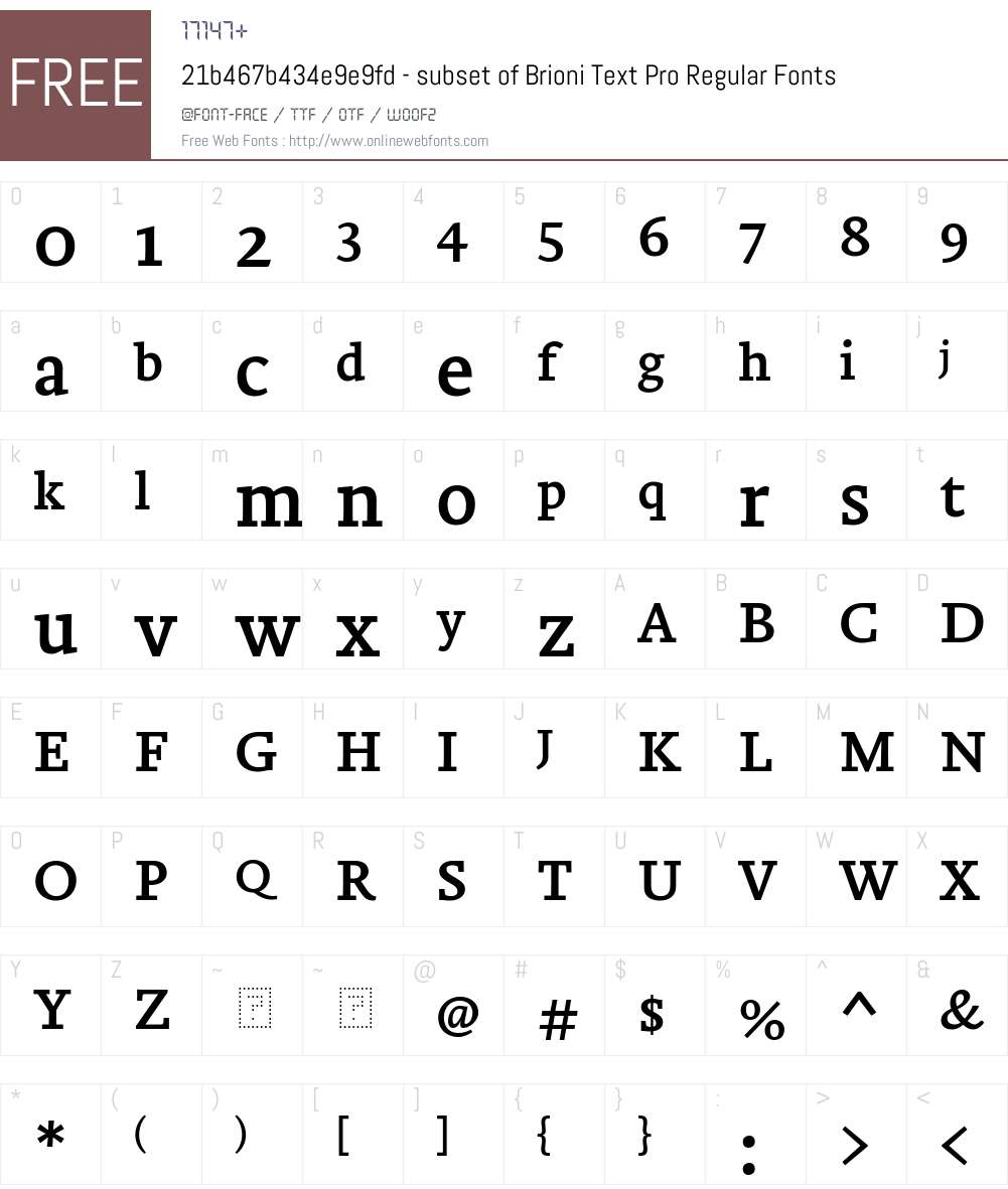 21b467b434e9e9fd - subset of Brioni Text Pro Font Screenshots