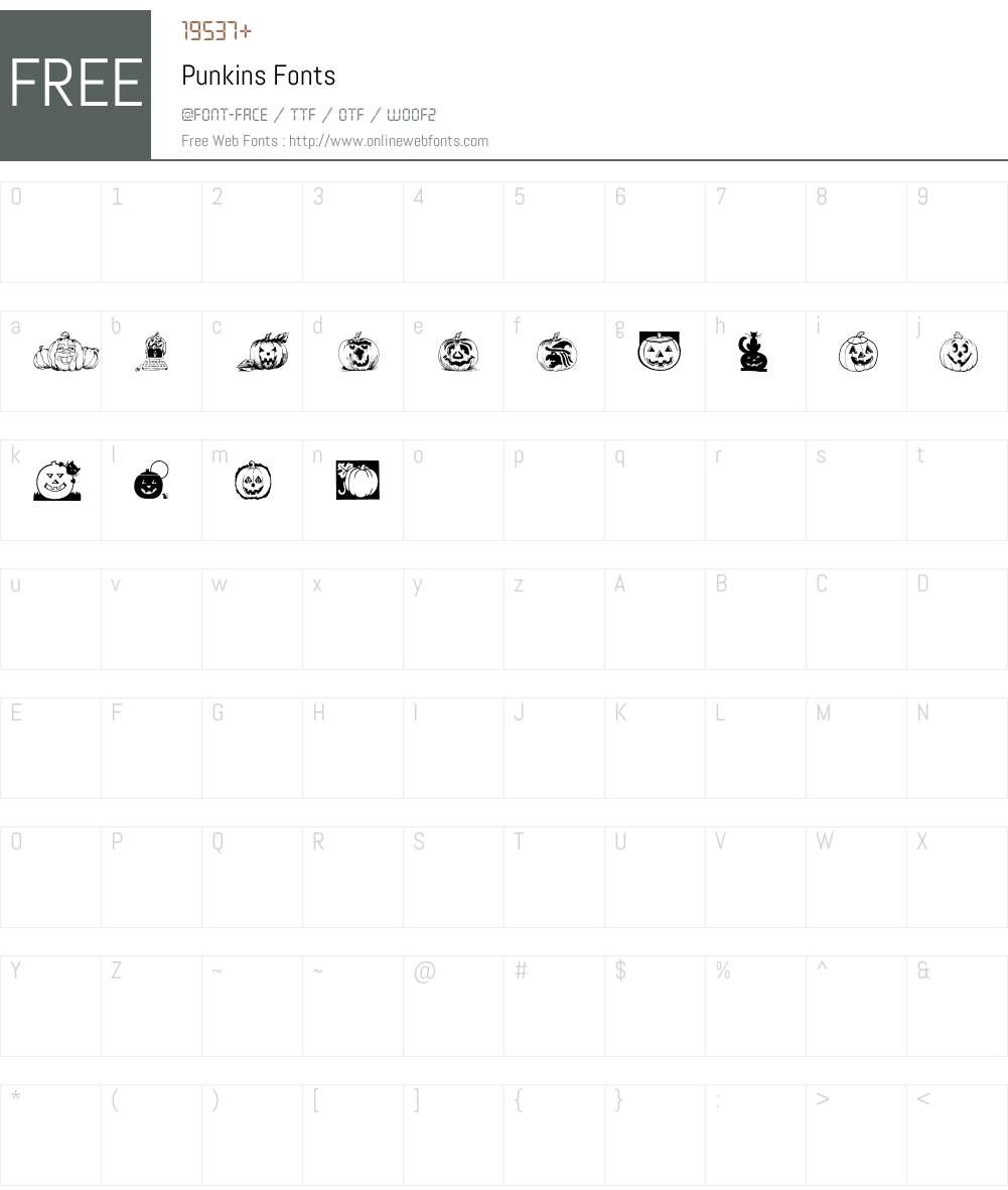 Punkins Font Screenshots