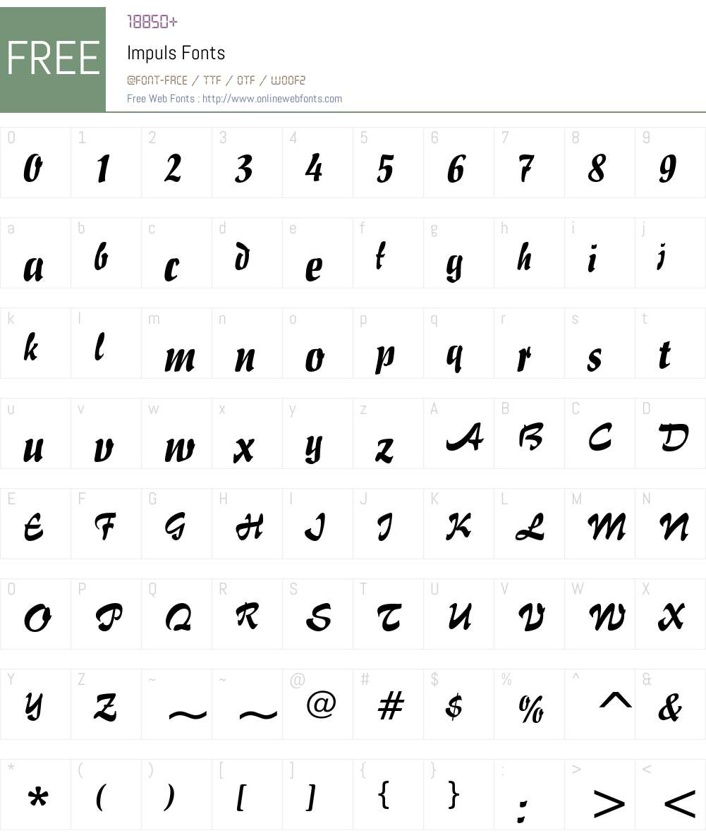 Impuls Font Screenshots