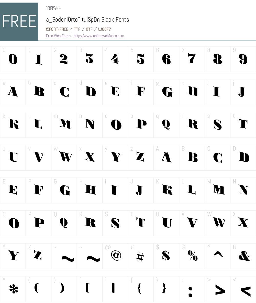 a_BodoniOrtoTitulSpDn Font Screenshots