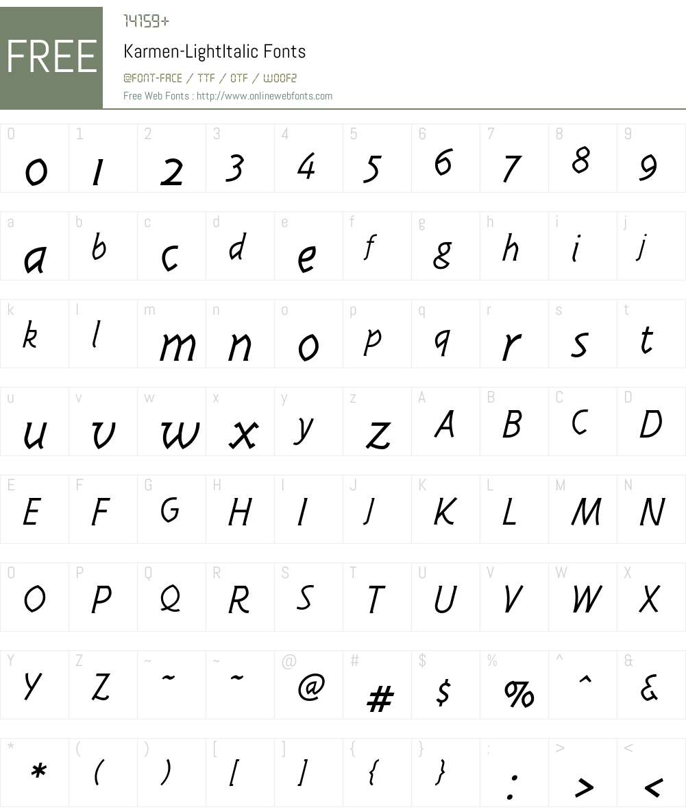 Karmen Font Screenshots