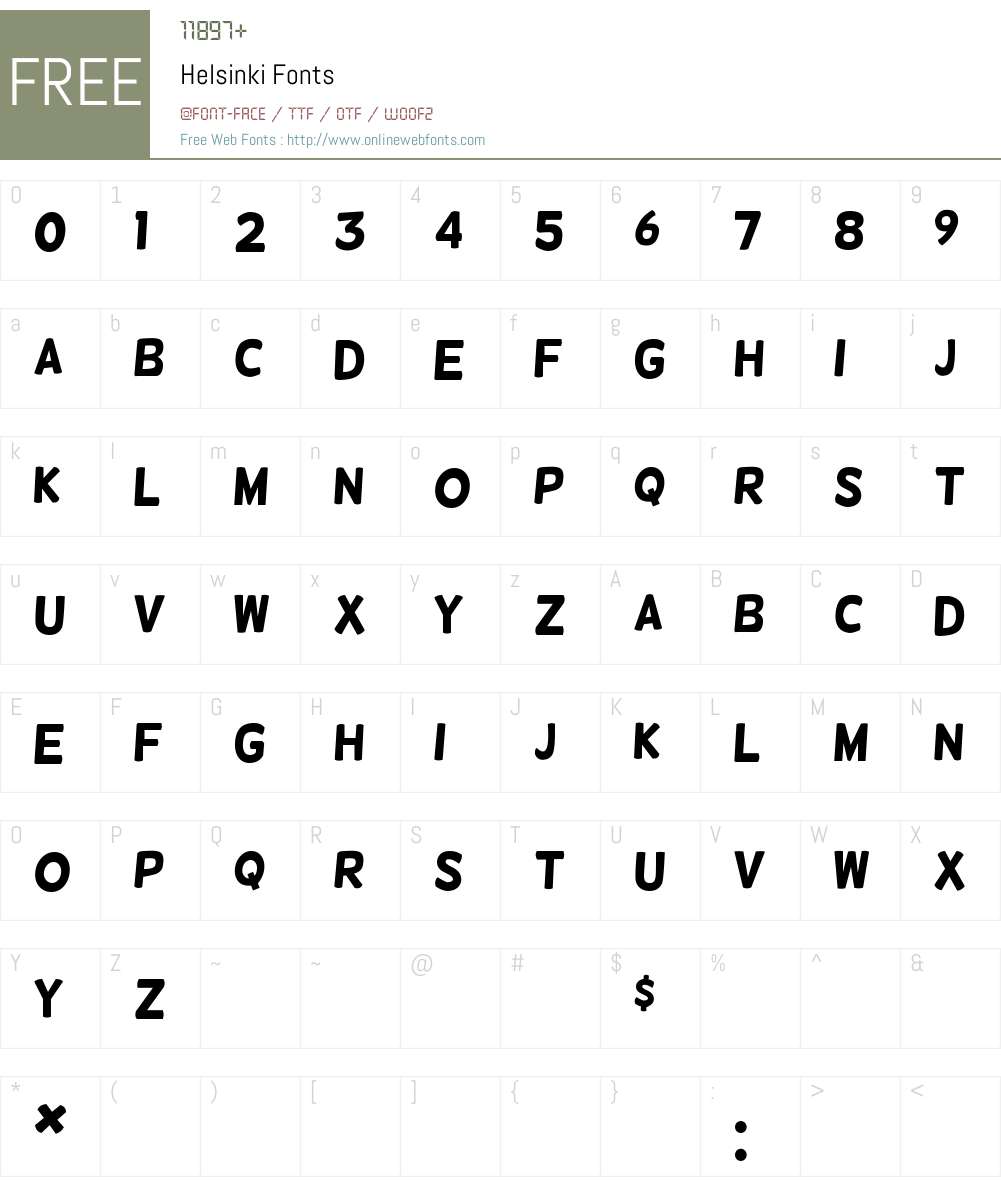 Helsinki Font Screenshots