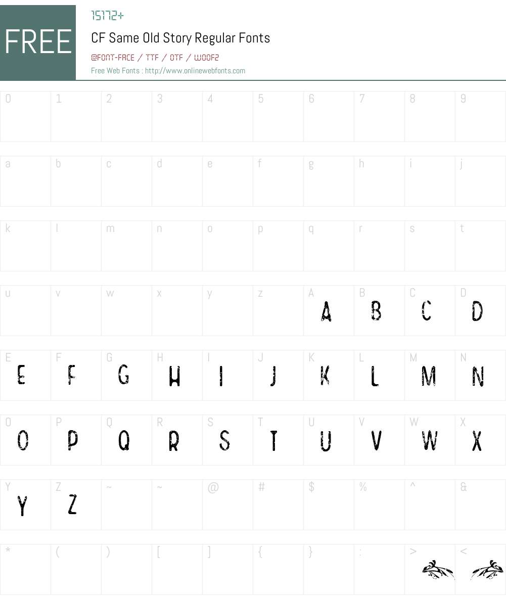 CF Same Old Story Font Screenshots