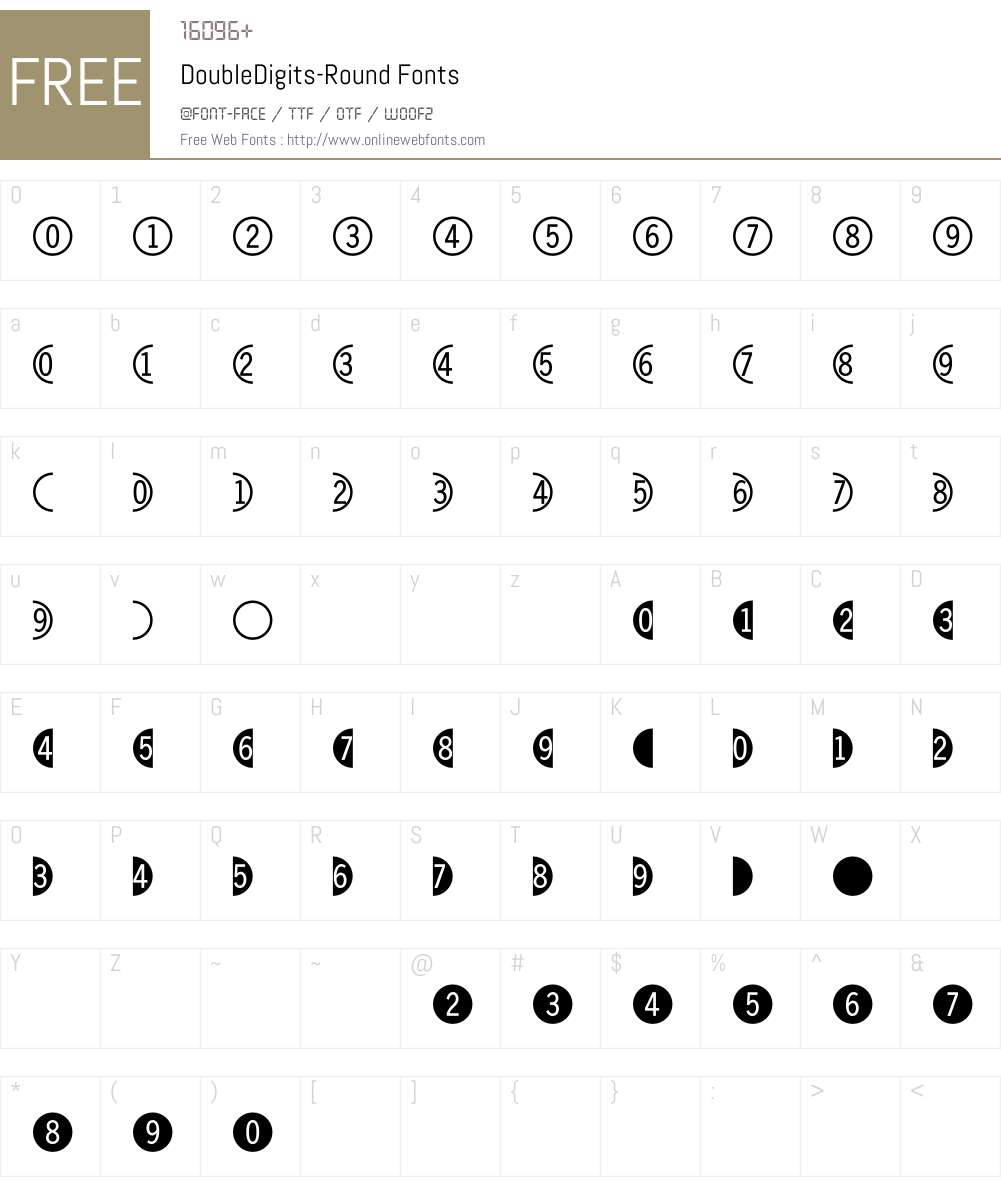 DoubleDigits Font Screenshots