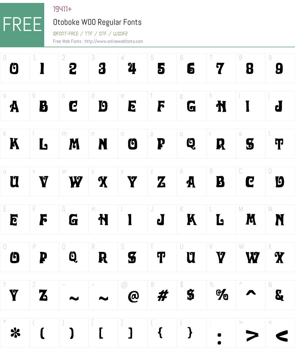 OtobokeW00-Regular Font Screenshots
