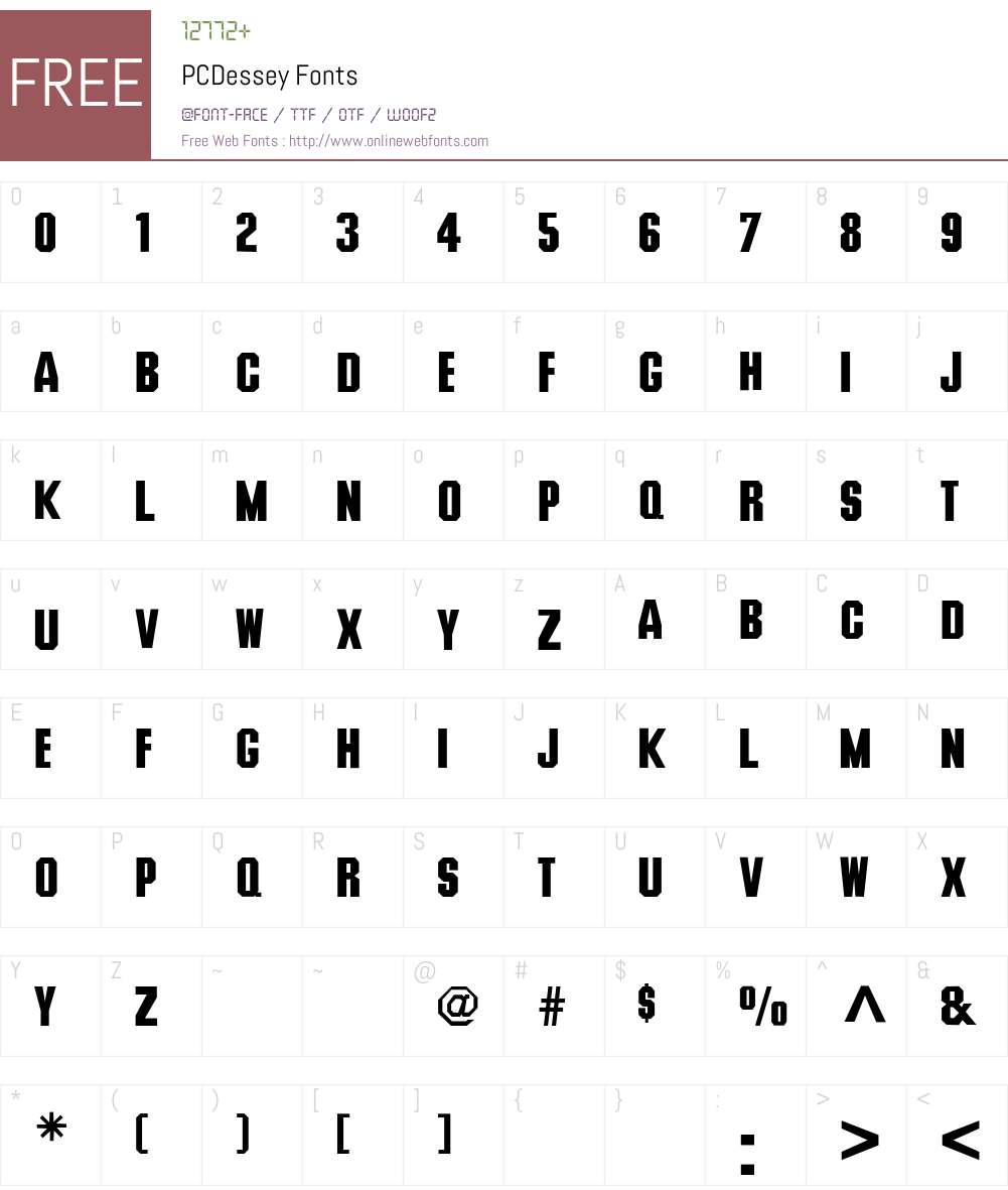 PCDessey Font Screenshots